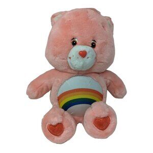 2002 Pink Glow A Lot Rainbow Belly Cheer Bear Care Bear Electronic Talking Plush
